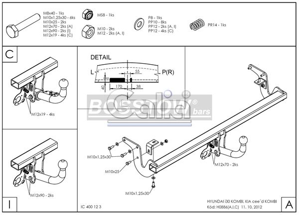 Anhängerkupplung für Kia-Cee`d Sporty Wagon, Baureihe 2012-2018 abnehmbar